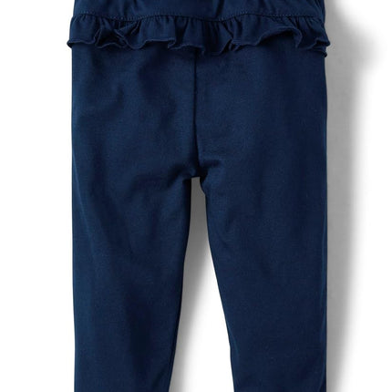 The Children's Place Baby Girls' Legging Pants, Blue Floral/Tidal Plain 2-Pack, Preemie