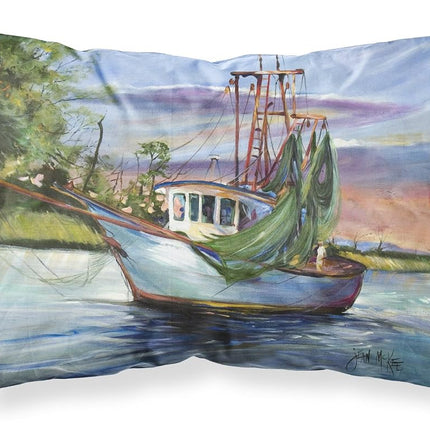 Caroline's Treasures JMK1059TAIE D'OREILLER Jeannie Bateau de crevettes Taie d'oreiller standard en tissu, Légère, super douce, facile d'entretien, Taie d'oreiller décorative, Standard,