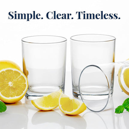 US Acrylic Classic Clear Plastic Reusable Drinking Glasses (Set of 6) 12oz Rocks Cups | BPA-Free Tumblers, Made in USA | Top-Rack Dishwasher Safe