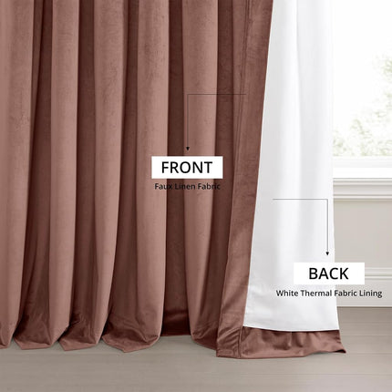 HPD Half Price Drapes VPYC-161234-120 Plush Velvet Curtain (1 Panel), 50 X 120, Wild Rose