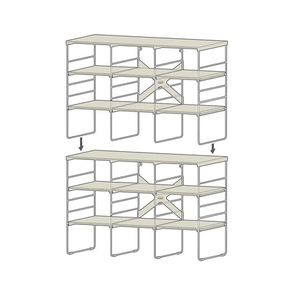 Joseph Joseph Level Adjustable Tier Shoe Rack Organiser, Durable Shelves and Steel Frame, Triple, Stores 12 pairs