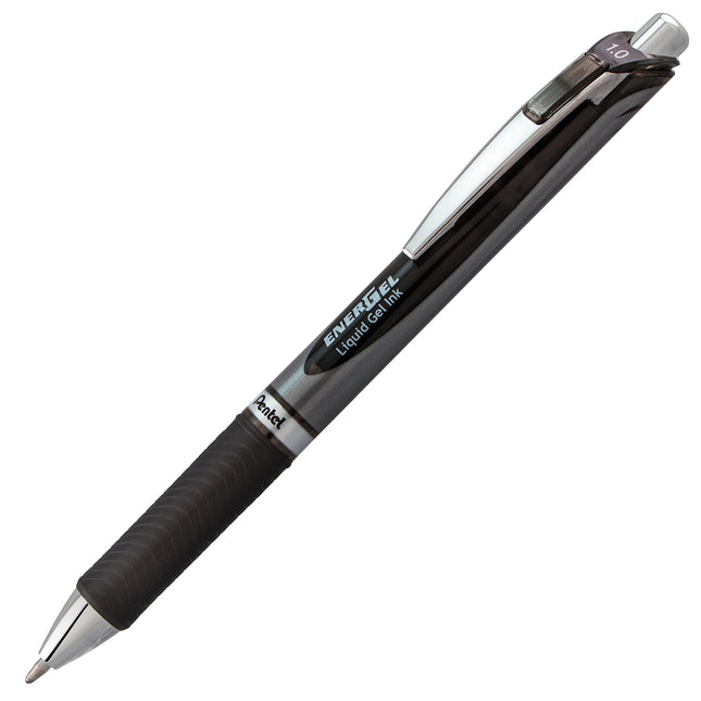 Stylo-gel liquide rétractable Pentel Energel RTX, trait gras, pointe en métal, encre noire (BL80BP2A) de Pentel