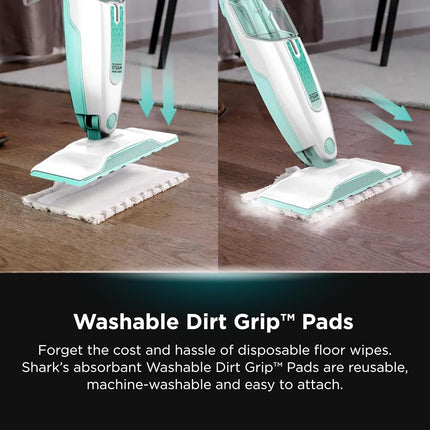 Nettoyeur vapeur pour sols durs Shark avec réservoir d'eau XL amovible et cordon d'alimentation de 5,5 m (S1000A), blanc