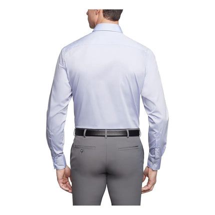 Van Heusen Men's Dress Shirt Regular Fit Pinpoint Solid, Blue, 17.5" Neck 32"-33" Sleeve