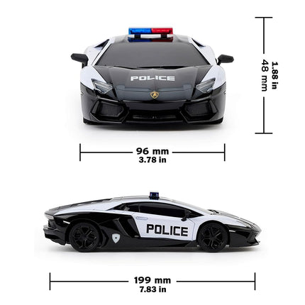 CMJ RC Cars Lamborghini Aventador LP700-4 Police Car Officially Licensed Remote Control Car 1:24 Scale Working Lights 2.4Ghz