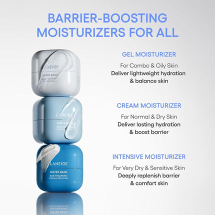 LANEIGE Water Bank Blue Hyaluronic Cream Refill: Hydrating Korean Face Cream with Squalane & Ceramide for Skin Barrier Support, Dermatologist-Tested 50ml