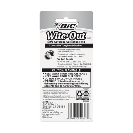 BIC Wite Out Extra Couverture Liquide Correcteur - 20 ml