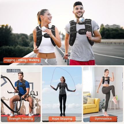 Poudee Weighted Vest, 12 lbs Weight Vest for Men Women, Adjustable Body Weight Vests with Reflective Stripe for Strength Training, Running, Training, Running,