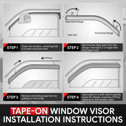 DNA Motoring Visera deflectora para ventana delantera, trasera, izquierda, derecha, protector de lluvia/sol compatible con Sorento 2016-2020, WVS-247