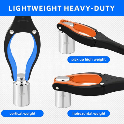 NOEAIKE 2-Pack 32"Grabber Reacher Tool,Foldable Reacher Grabber Pickup Tool with 360°Rotating Jaw & Magnetic Tip,GarbageTrash Picker Upper Grabber,Lightweight Grabbers for Seniors/Elderly(Orange/blue)