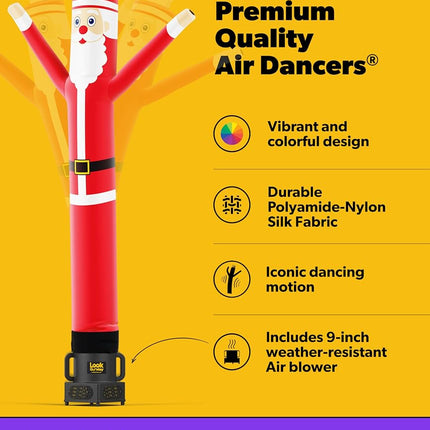 LookOurWay Santa Claus 6-Feet Tall Air Dancers Inflatable Tube Complete Set with 1/4 HP Sky Dancer Blower, 6-Feet, Red