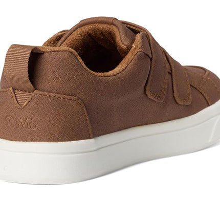 TOMS Toddler Boys Cruz Double Strap Sneaker, Toffee Microsuede, 4