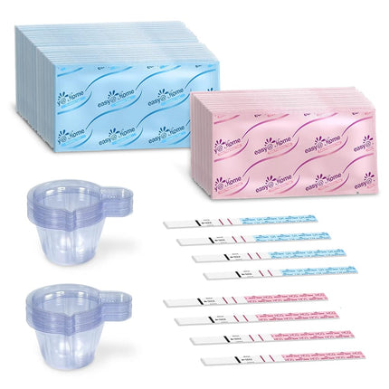 Easy@Home 100 Ovulation Test and 20 Pregnancy Test Strips, FSA Eligible Ovulation Test Kit Powered by Premom Ovulation Predictor Free iOS&Android APP,100LH +20HCG