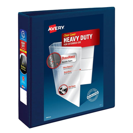 Avery Heavy Duty View 3 Ring Binder, 2" One Touch EZD Ring, Holds 8.5" x 11" Paper, 6 Navy Blue Binders (79802)