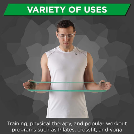 Banda de Resistencia THERABAND Loop, Banda Profesional de Látex para Pilates, Crossfit, Yoga, Estiramientos, Fisioterapia, Entrenamiento de Fuerza sin Pesas, 45.5cm, Verde, Fuerte, Nivel Intermedio 1, Paquete de 10
