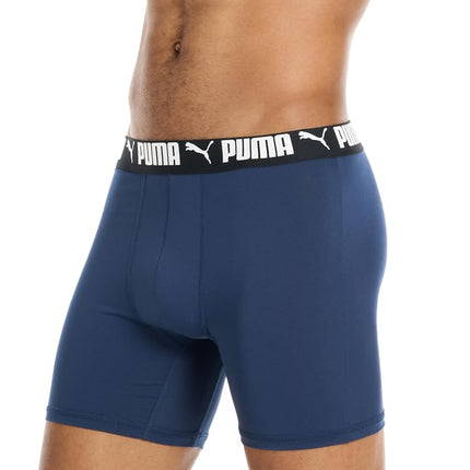 PUMA Men's 4er-Pack Active Stretch Boxershorts Boxer Briefs, Blue/Black/Grey, L