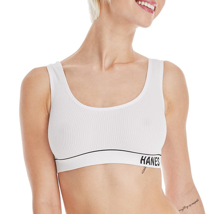 Hanes Women's Originals Wireless Seamless Rib Bral