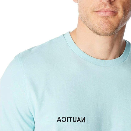 Nautica Men's Short Sleeve Solid Crew Neck T-Shirt Polo, Harbor Mist, XXL