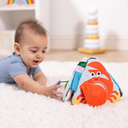 Melissa & Doug Ocean Tummy Time Triangle Infant Baby Toy, Soft Sensory Play with Textures, Mirror, Floor Toy for Newborns to Ages 6 Months, 11.5 x 8.1 x 1.25