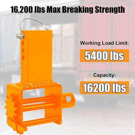 Trailer Stake Pocket Winch, Pack of 2 Heavy Duty Stake Pocket Winch 16200 Lbs Capacity and 5400 Lbs Load Limit for Flatbed Trailer Trucks Winches, Orange
