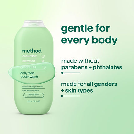 Method Body Wash, Deep Detox, 18 oz, 6 pack, Packaging May Vary