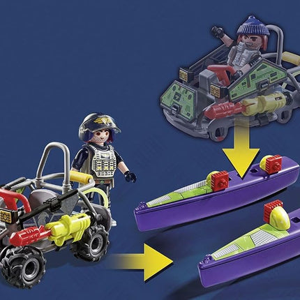 Playmobil 71147 City Action Tactical Multi-Terrain Quad, convertible SWAT speedboat, fun imaginative role-play, playset suitable for children ages 5+