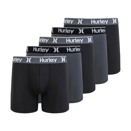 Hurley Men's Standard 5 Pack Stretch Boxer Briefs,