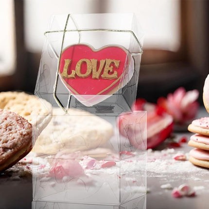 RomanticBaking - 100 Clear Cookie Boxes 4" x 4" x 2" Chocolate Truffle Donuts Cake Cake Boxes for Party Favors