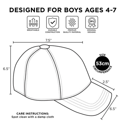 Gorra de béisbol de Nickelodeon, Paw Patrol Marshall, ajustable para niños pequeños de 2 a 4 años o gorras para niños de 4 a 7 años, Rojo, 4-7 años