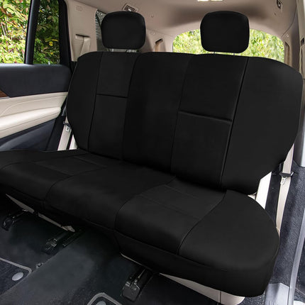 FH Group PU001BLACK114 Universal Fit Black Automotive Seat Covers fits most Cars, SUVs, and Trucks (Faux Leather, Full Set with 4 Headrest Covers)