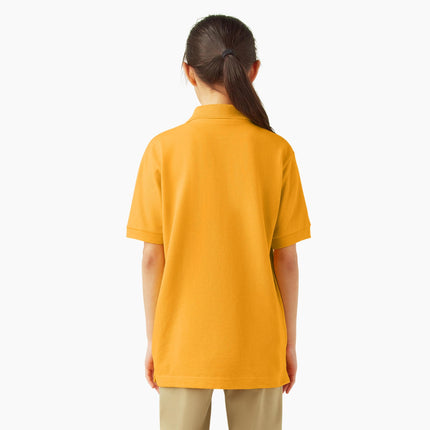 Polo piqué de manga corta Dickies para niño, dorado, talla XXS 4