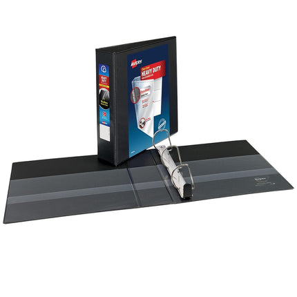 Avery Heavy Duty View 3 Ring Binder, 2" One Touch Slant Ring, Holds 8.5" x 11" Paper, 4 Black Binders (79872)