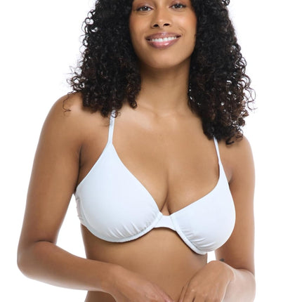 Body Glove Women's Smoothies Solo Solid Underwire D, Dd, E, F Cup Bikini Top Swimsuit, Snow, E