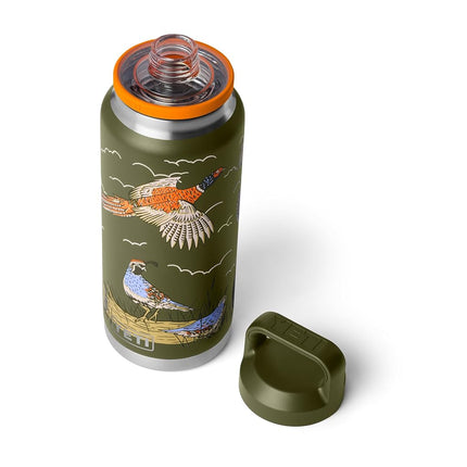 YETI Rambler 36 oz Bottle, Leakproof, Vacuum Insulated, Stainless Steel with Chug Cap, Upland Birdie Olive