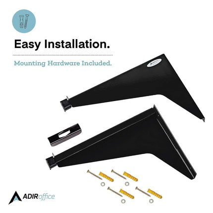 Adir Corp. Drop - Lift Wall Rack for Blueprints - Plans, Black (Without File Hanging Clamps)