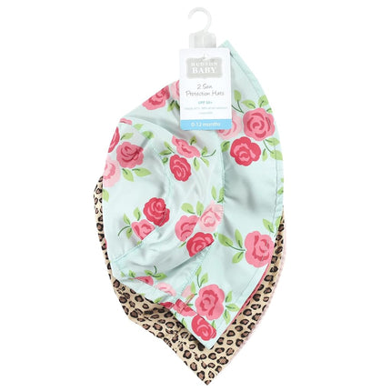 Chapeau de soleil Hudson Baby pour bébé fille, motif léopard floral menthe, 12-24 mois