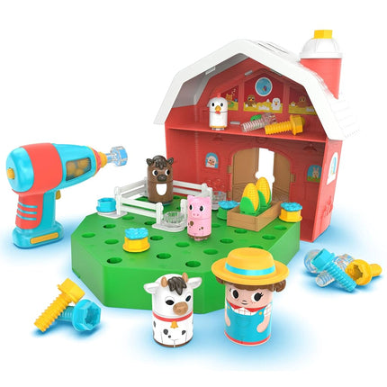 Learning Resources Design & Drill Bolt Buddies Barn, Farm Toy Playset with Farmer, STEM Construction Toys for Preschoolers, Construction Toy Gift for 3+ Boys and Girls, Kids Gift Ages 3 4 5+