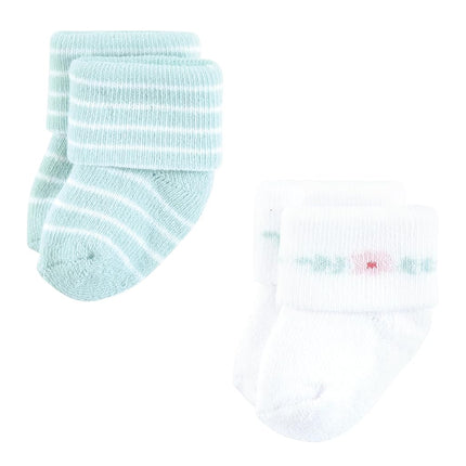 Hudson Baby Unisex Baby Cotton Rich Newborn and Terry Socks, Tiny Flowers, 0-6 Months, Tiny Flowers, 0-6 Months