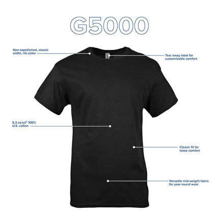 Gildan Unisex's Heavy Cotton T-Shirt, Style G5000, Multipack, Black (2-Pack), 3XL (Pack of 2)