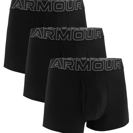 Under Armour Mens Performance Boxers 3 Baby Pack Underwear Black L