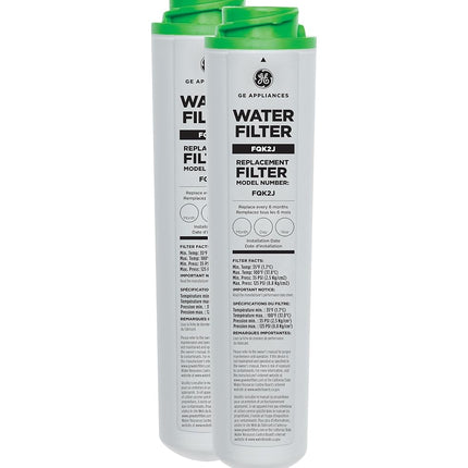 GE FQK2J Under Sink Water Filter Replacement | Dual Flow | Reduces Sediment, Rust & Other Impurities from Water | Replace Every 6 Months for Best Results | 2 Water Filters Light Gray