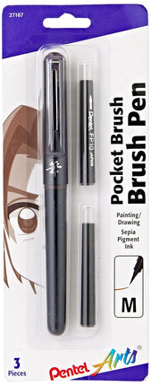 Pentel ARTS Pocket Brush Pen Sepia, Brown, One Size