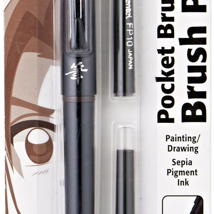 Pentel ARTS Pocket Brush Pen Sepia, Brown, One Siz