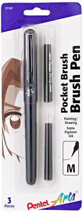 Pentel ARTS Pocket Brush Pen Sepia, Brown, One Siz