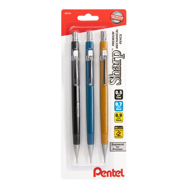 Pentel Sharp Mechanical Pencil 3 pack Assorted Bar