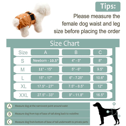 Female Dog Diapers - Premium Reusable Diapers for Doggie in Heat - Highly Absorbent XL Dog Diapers Female for Pet Incontinence with Adjustable Snaps Brown Black, XL