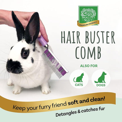 Small Pet Select - Hair Buster Comb for Rabbits, Cats and Dogs, Metal Pet Comb for Shedding and Detangling, Grooming Tool for Small Pets with Long and Short Fur