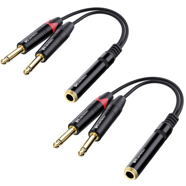 Cable Matters 2-Pack 1/4 TRS to Dual TS Stereo Aud
