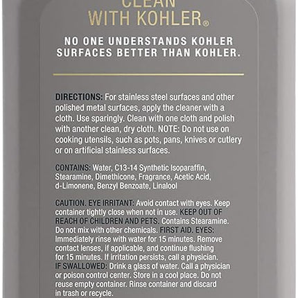 Kohler K-23729-NA Stainless Steel Cleaner, 8 FL Oz