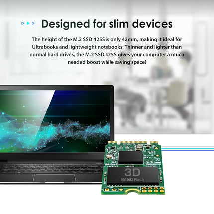 Transcend MTS420S 120GB M.2 2242 SATA III 6Gb/s SSD, Read/Write up to 500/350 mb/s with 3D NAND Flash TS120GMTS420S